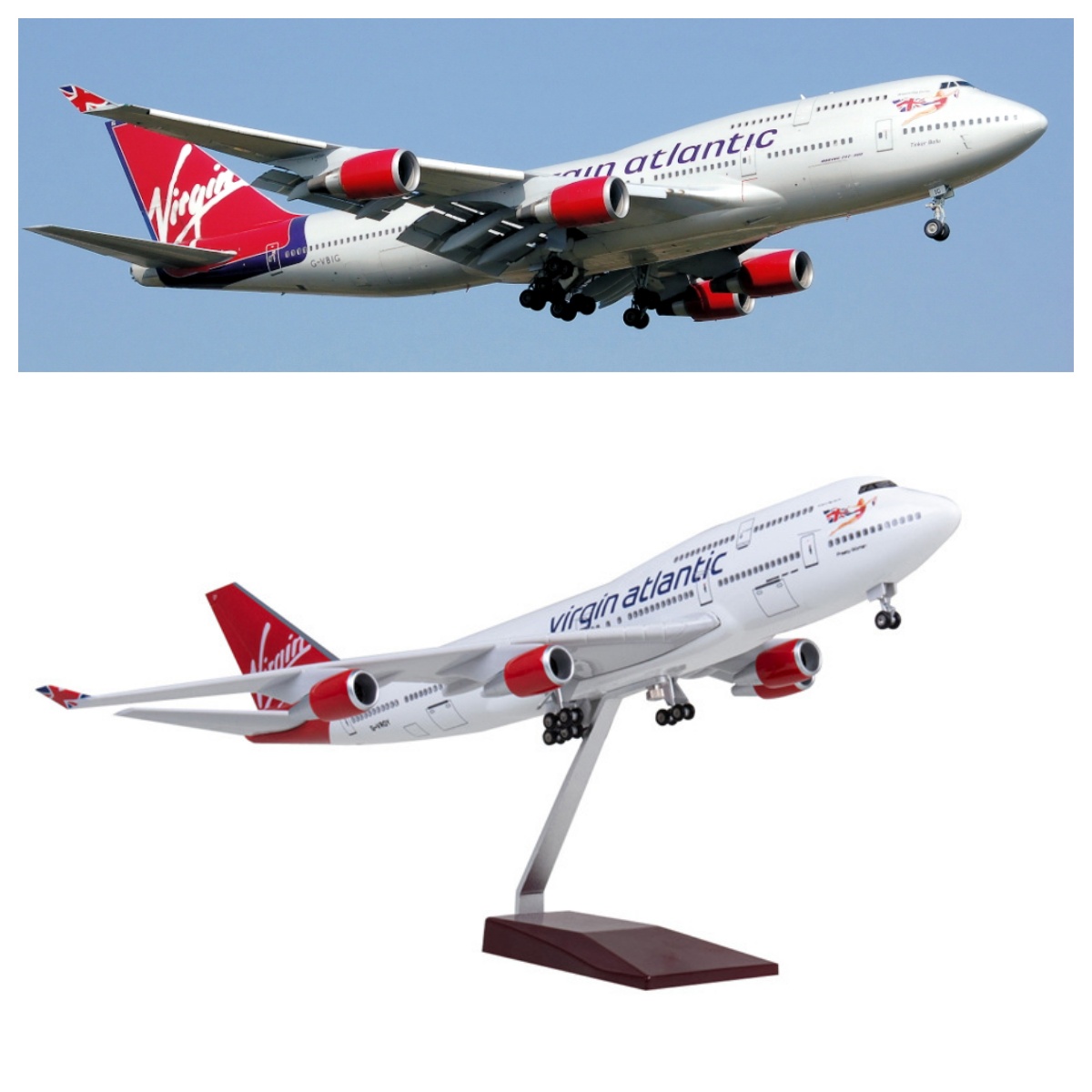 Model Airplane Plastic - Модель самолета Virgin Atlantic B747, 47