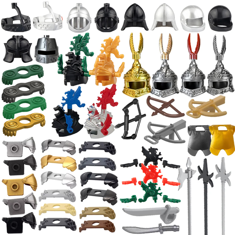 Lego Minifigure Holder - Средневековый замок, военный рыцарь, строительный блок,