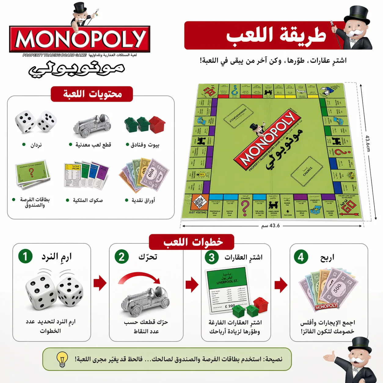 Арабская версия стратегической – обзор и цена Hasbro Game Monopoly
